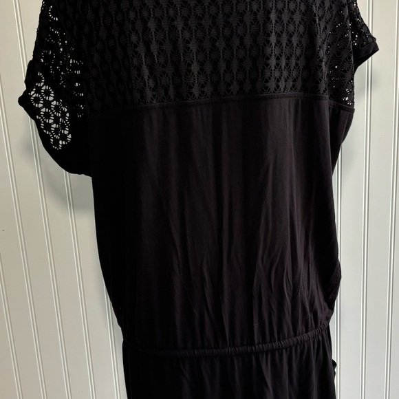 Calvin Klein Swimwear Crochet-Shoulder Tunic Cover Up Women's L/XL Black Dress - Picture 9 of 16